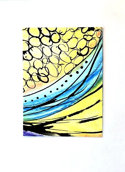 Notecard 10, original abstract on watercolor paper, 6 in × 4 in, by Debbi Homola