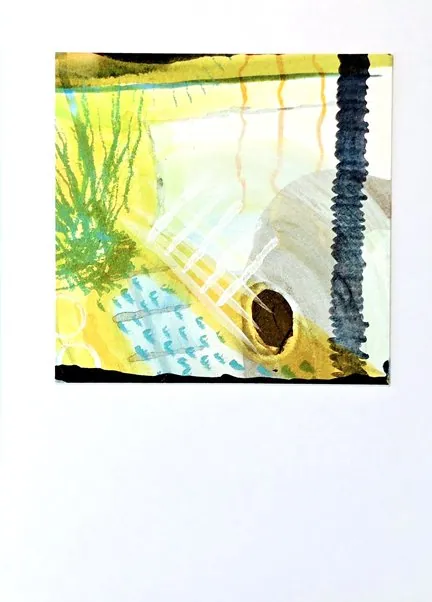 Notecard 12, original abstract on watercolor paper, 6 in × 4 in, by Debbi Homola