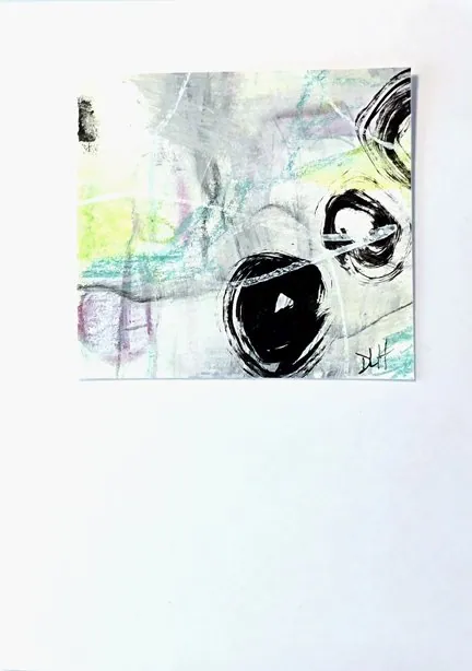 Notecard 14, original abstract on watercolor paper, 6 in × 4 in, by Debbi Homola