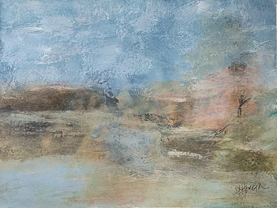 And the trail goes on, sold original abstract painting by Debbi Homola