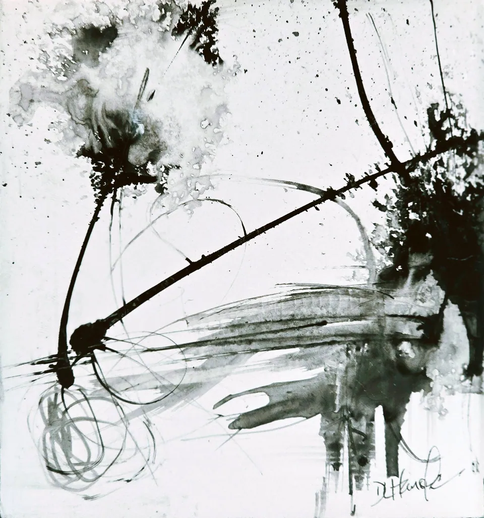 Black & White Ink No. 1, sold original abstract painting by Debbi Homola