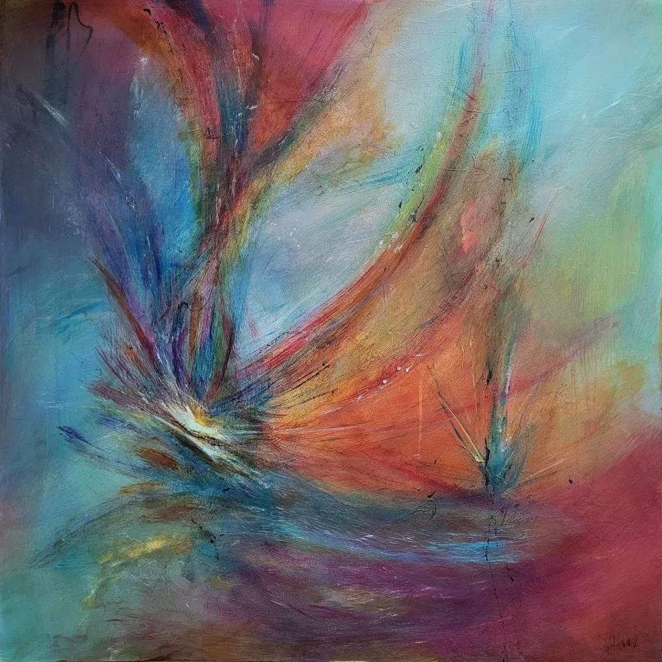 Resilience, sold original abstract painting by Debbi Homola, 30 in × 30 in